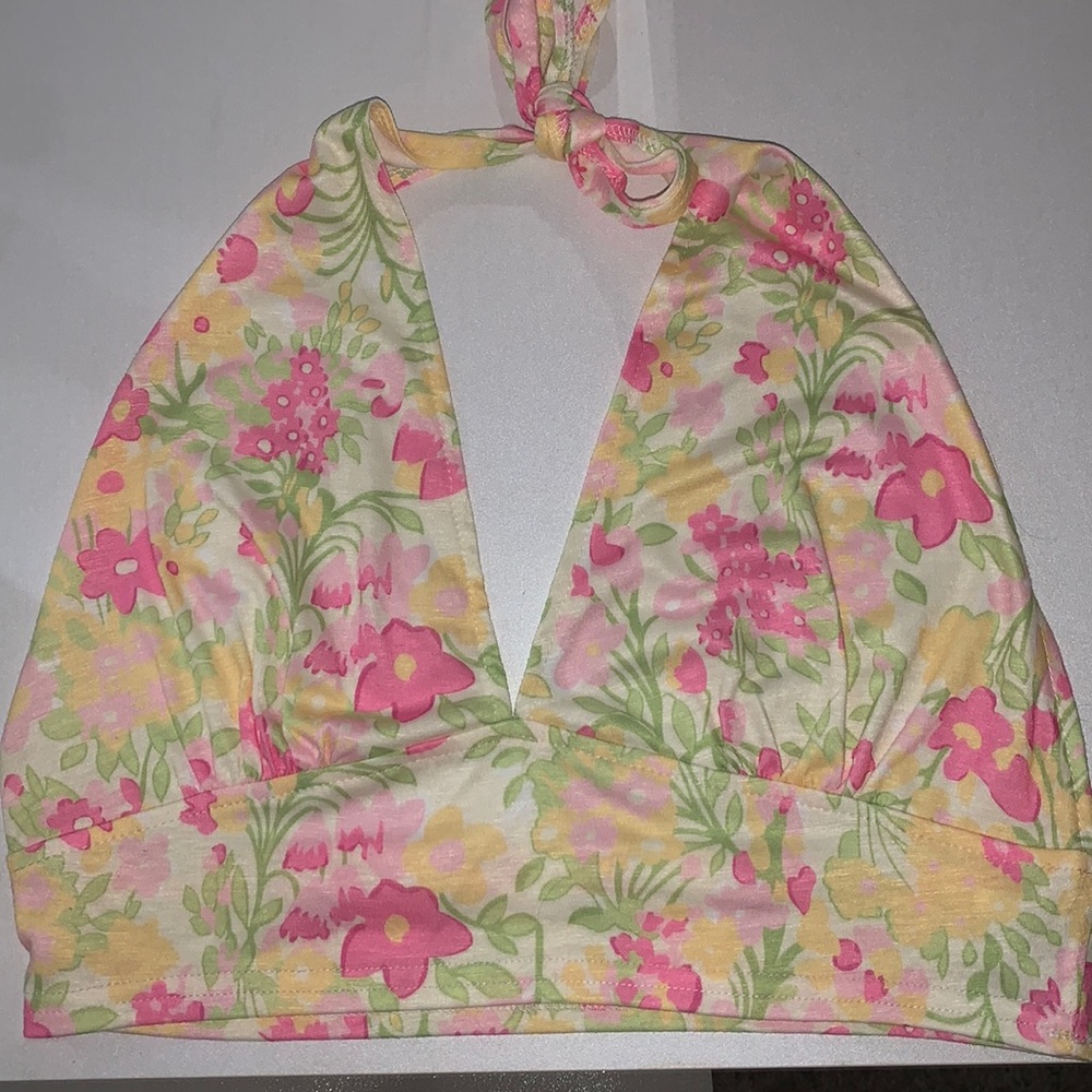 Floral halter top